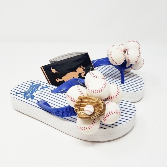BUBBLEFLOP Baseball flip flop sandal NWT - Picture 2 of 7